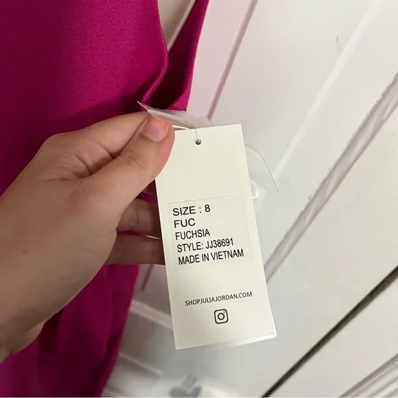 Julia Jordan Knot Neck Maxi Dress Hot Pink Fuchsia Size 8 U2 - Picture 5 of 9